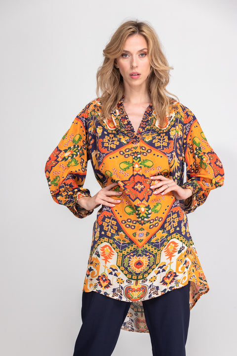 SAFFRON - BLOUSON TUNIC DRESS DRESS The Swank Store 